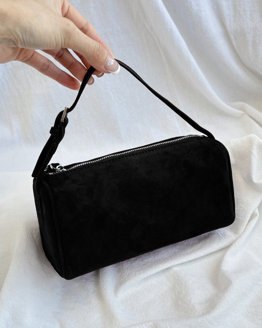 Mini borsa a spalla in pelle scamosciata Danika