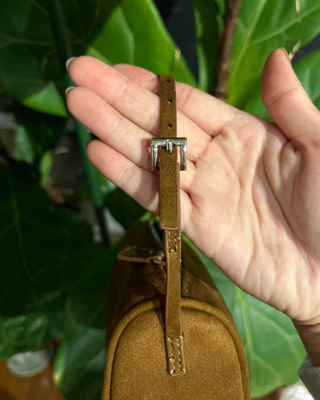 Mini borsa a spalla in pelle scamosciata Danika