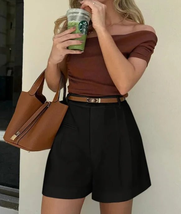 Shorts sartoriali Daphne a vita alta