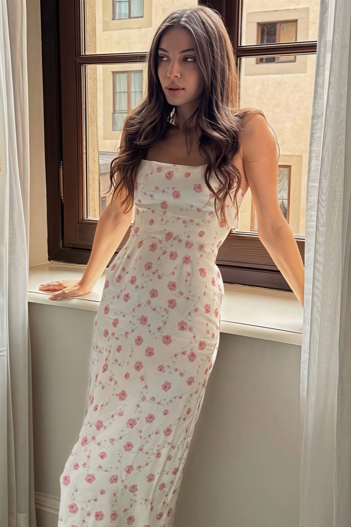 Abito midi Darlene floreale aderente
