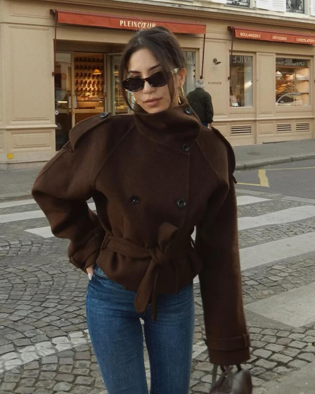Trench corto con colletto rialzato Debbie