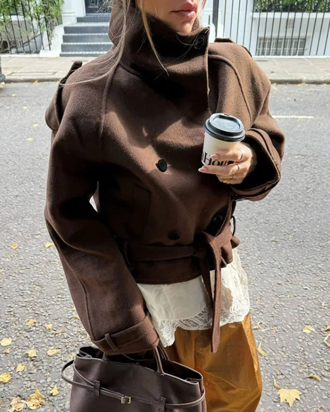 Trench corto con colletto rialzato Debbie