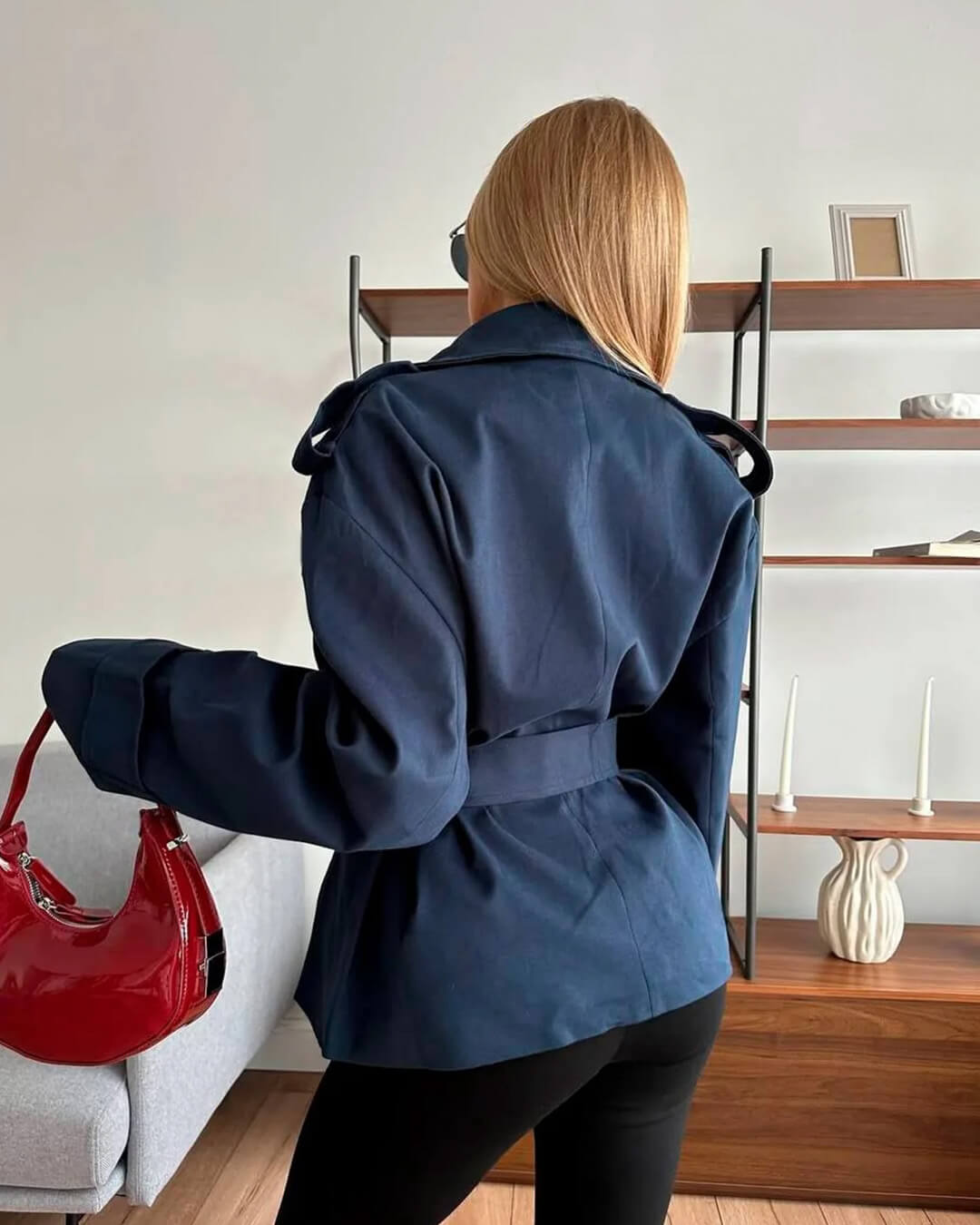 Cappotto trench corto con lacci Dorothy