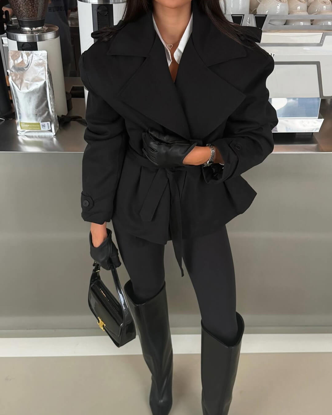 Cappotto trench corto con lacci Dorothy