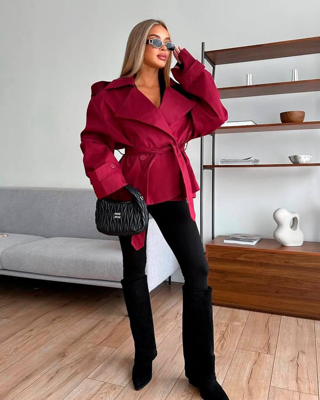 Cappotto trench corto con lacci Dorothy