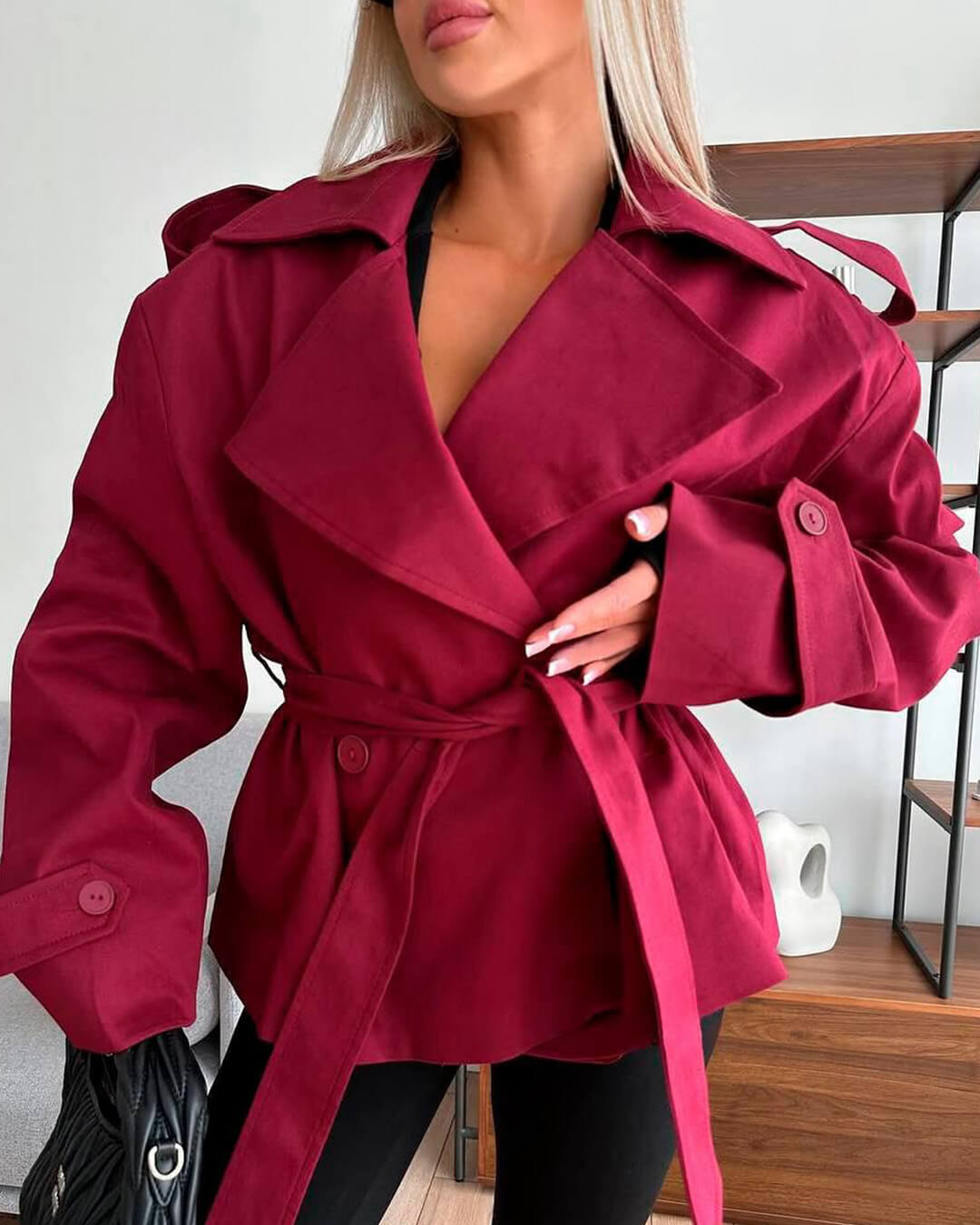 Cappotto trench corto con lacci Dorothy