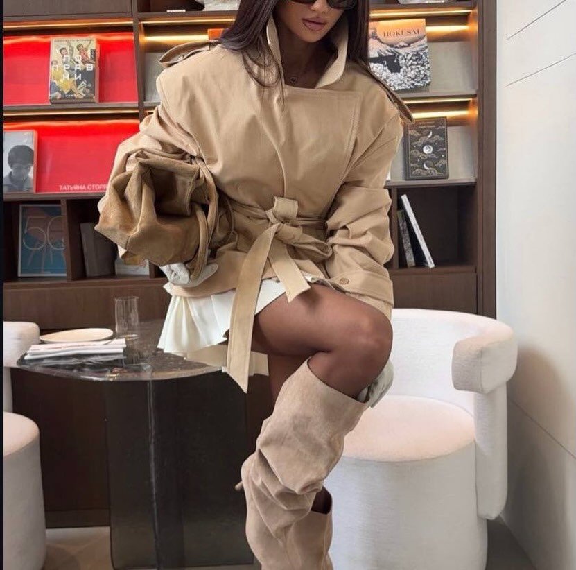Cappotto trench corto con lacci Dorothy