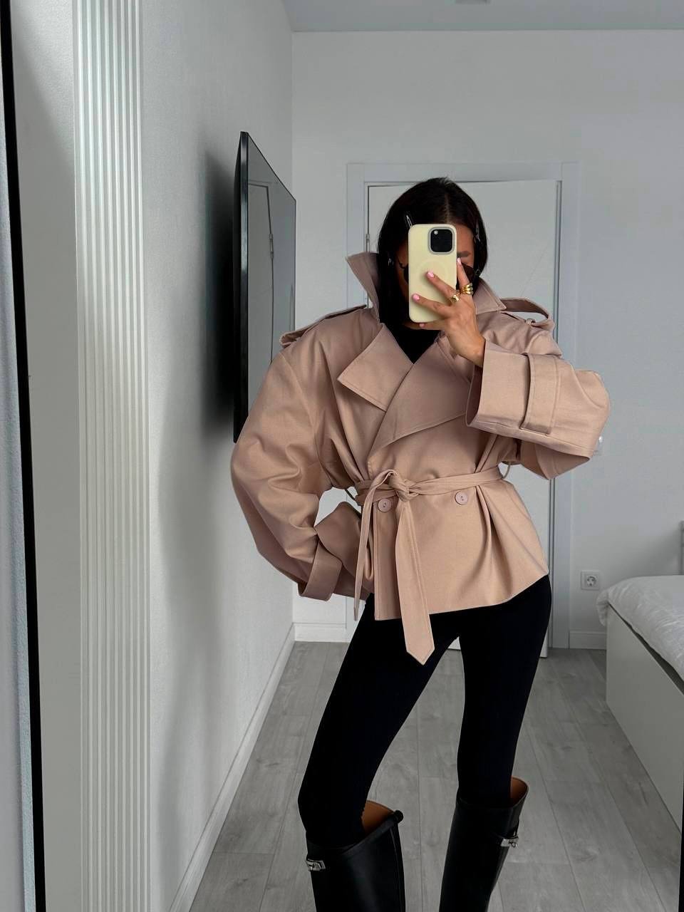 Cappotto trench corto con lacci Dorothy