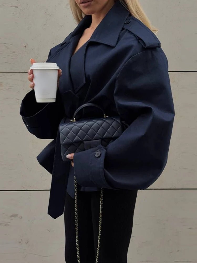 Cappotto trench corto con lacci Dorothy