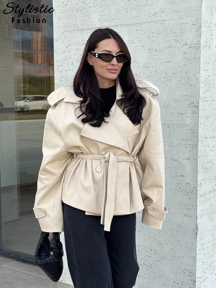Cappotto trench corto con lacci Dorothy