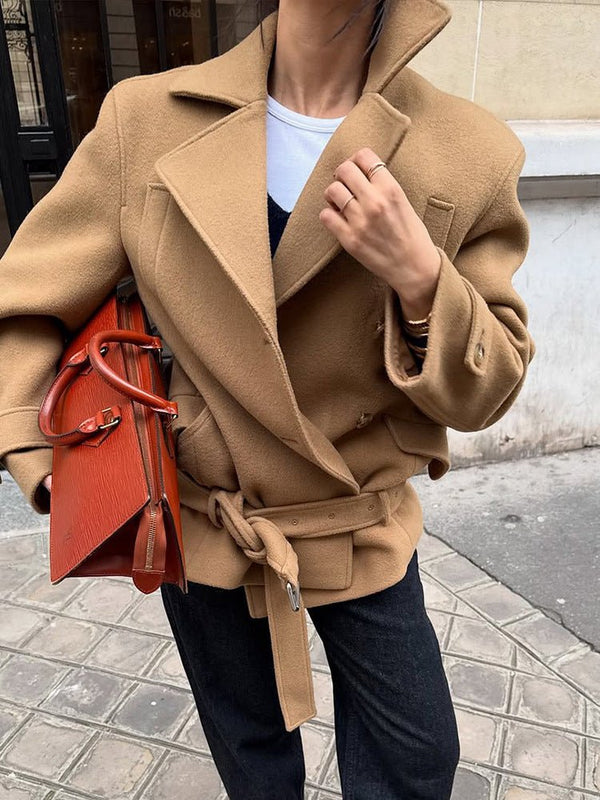 Cappotto corto Elaine con cintura