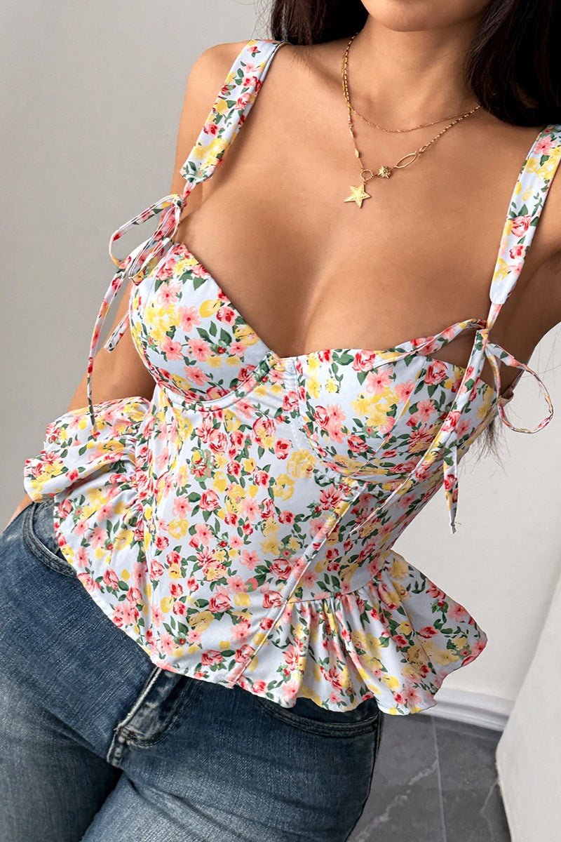 Canotta peplum floreale Elara
