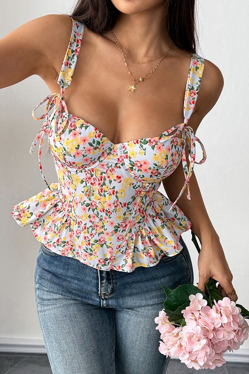 Canotta peplum floreale Elara