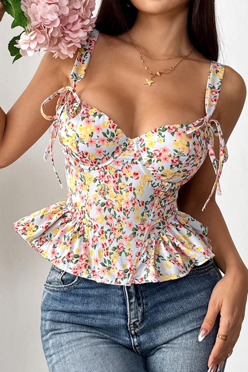 Canotta peplum floreale Elara