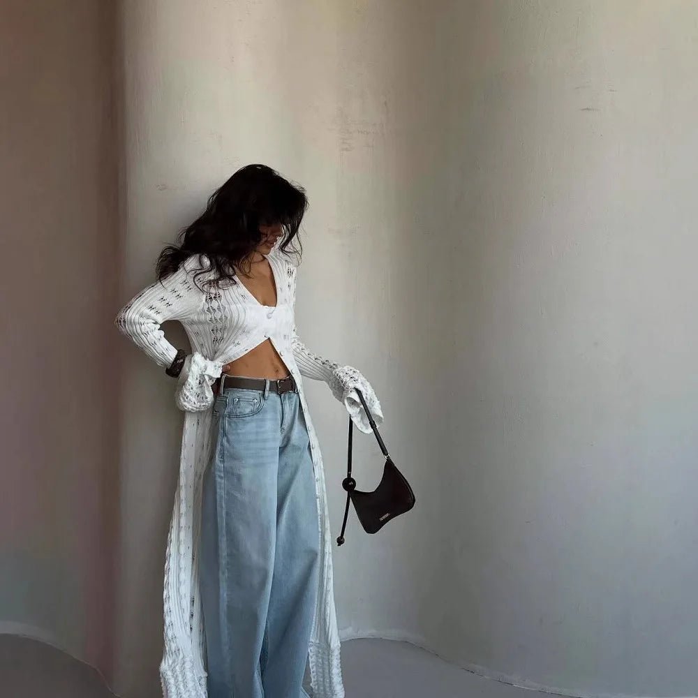 Cardigan Elena in maglia traforata