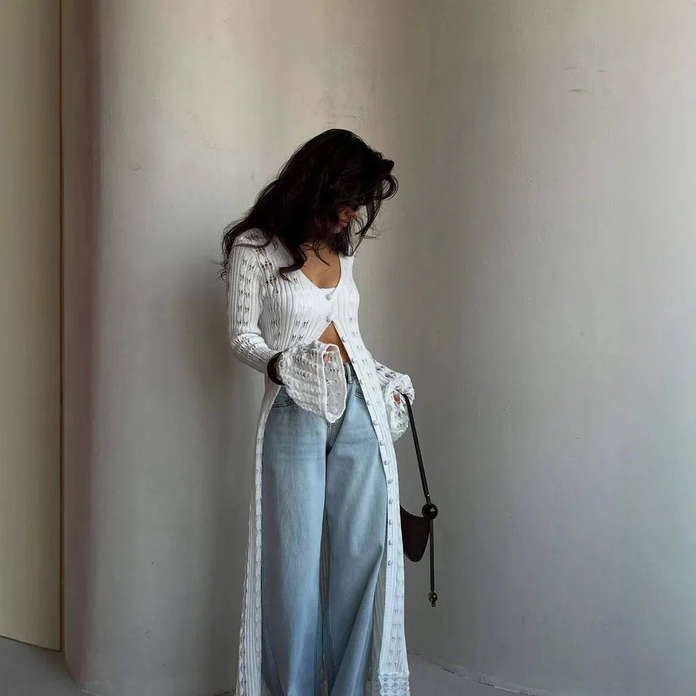 Cardigan Elena in maglia traforata