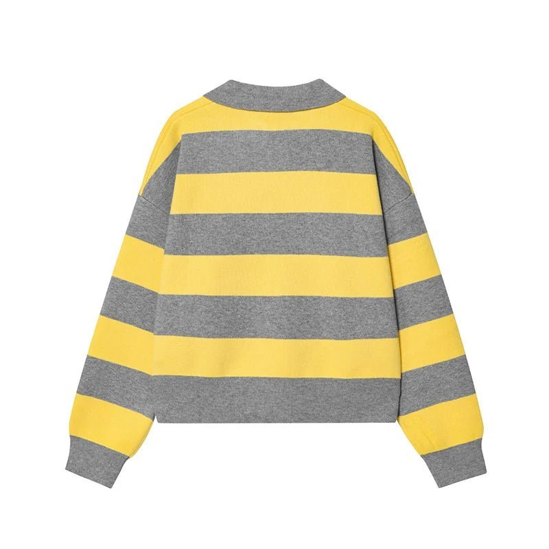 Maglione Elena a righe con collo polo