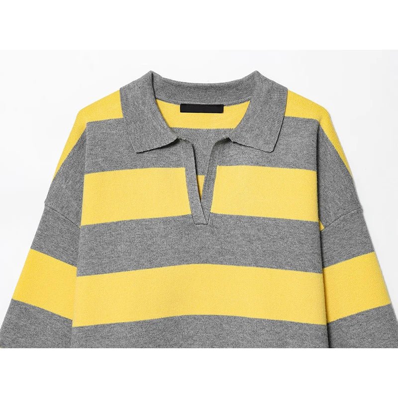 Maglione Elena a righe con collo polo