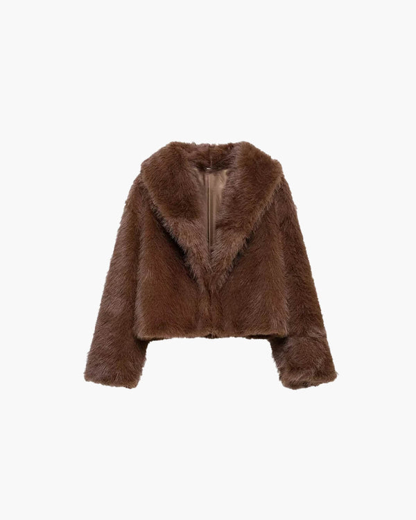 Cappotto corto in pelliccia sintetica Elsa