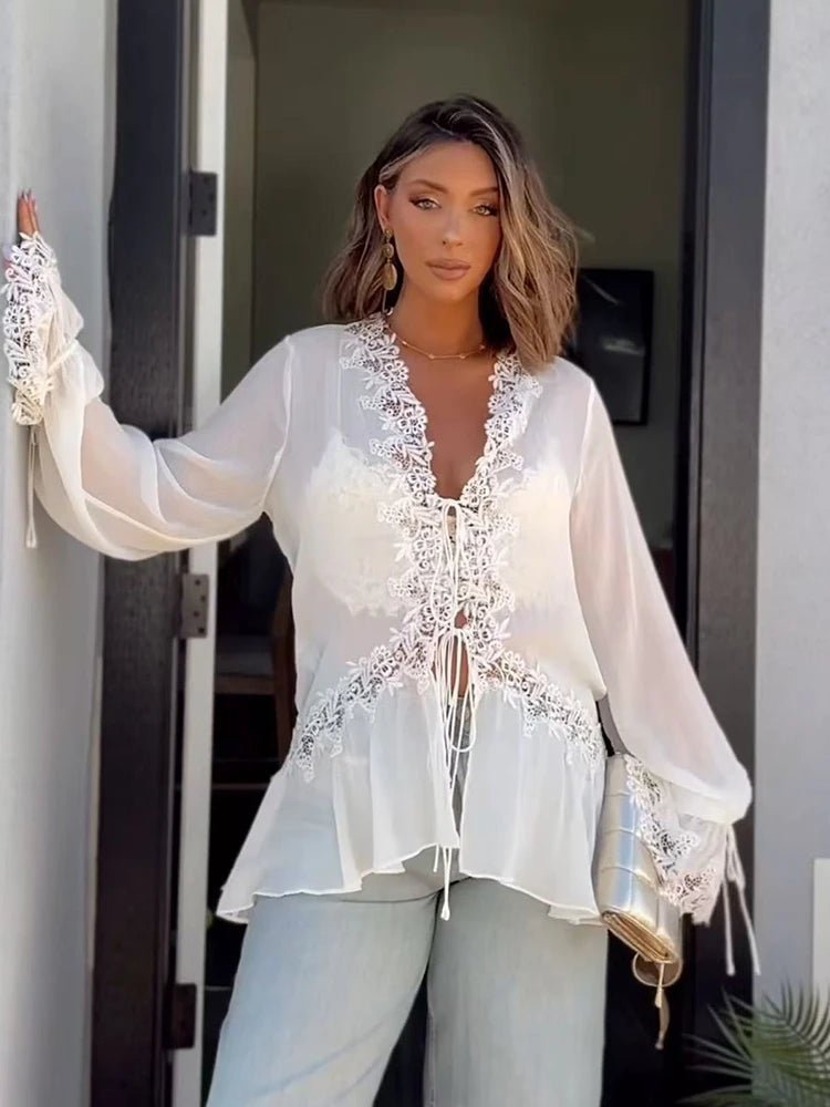 Top cardigan in pizzo Emily