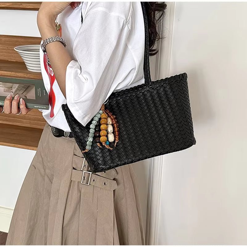 Borsa tote intrecciata in paglia Emma