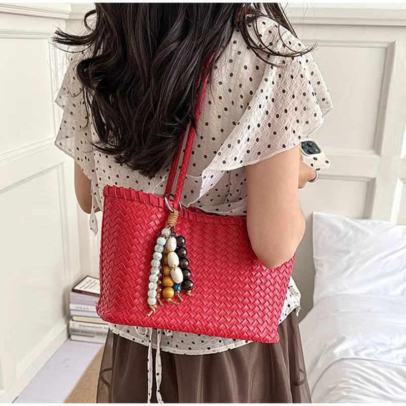 Borsa tote intrecciata in paglia Emma