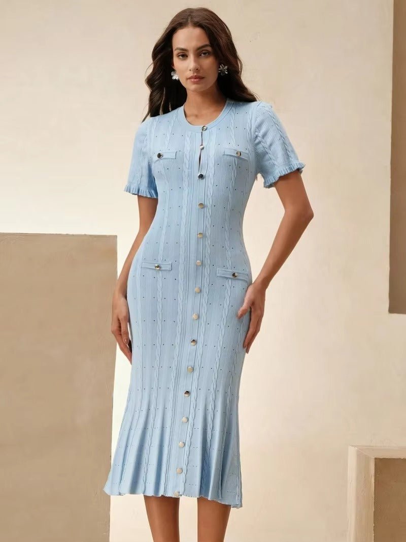Abito midi in maglia con bottoni sul davanti Erlinda
