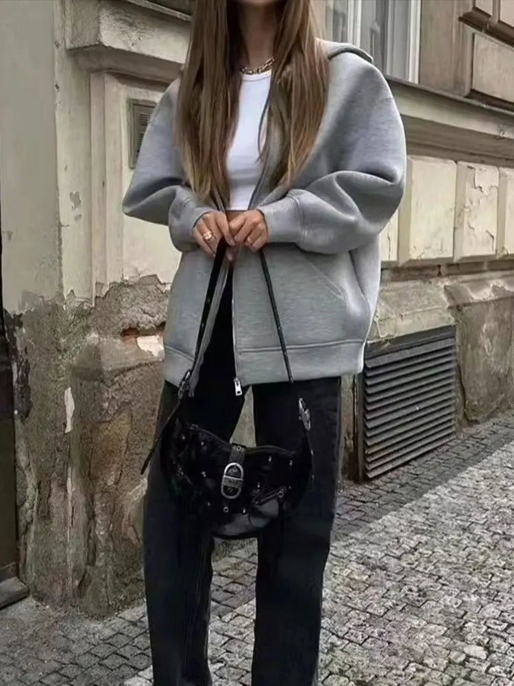 Felpa con cappuccio e chiusura con cerniera Eveline