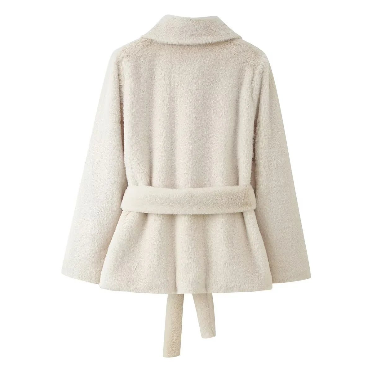 Cappotto Farrah in pelliccia sintetica con cintura