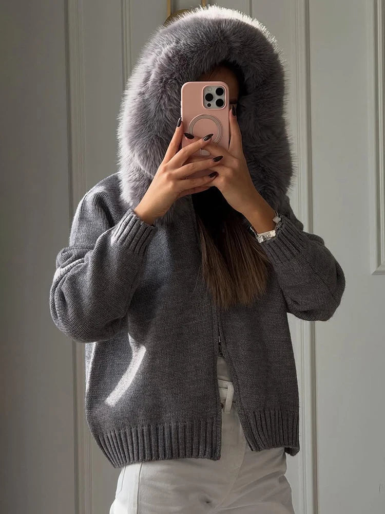 Cardigan oversize in pelliccia sintetica