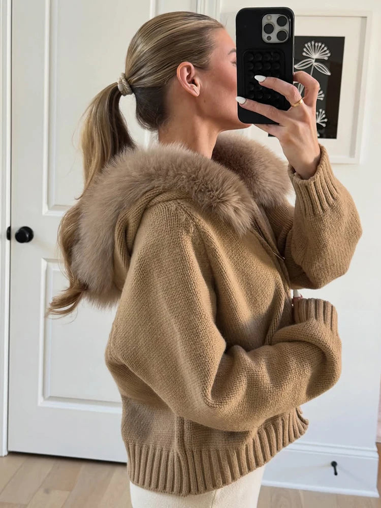 Cardigan oversize in pelliccia sintetica