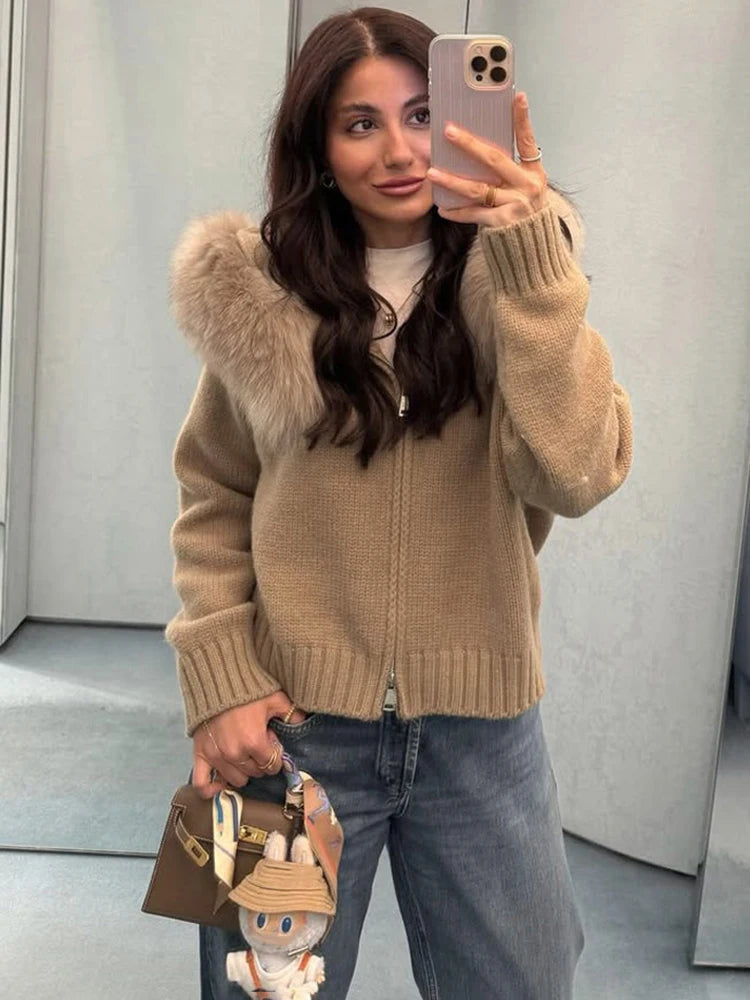 Cardigan oversize in pelliccia sintetica