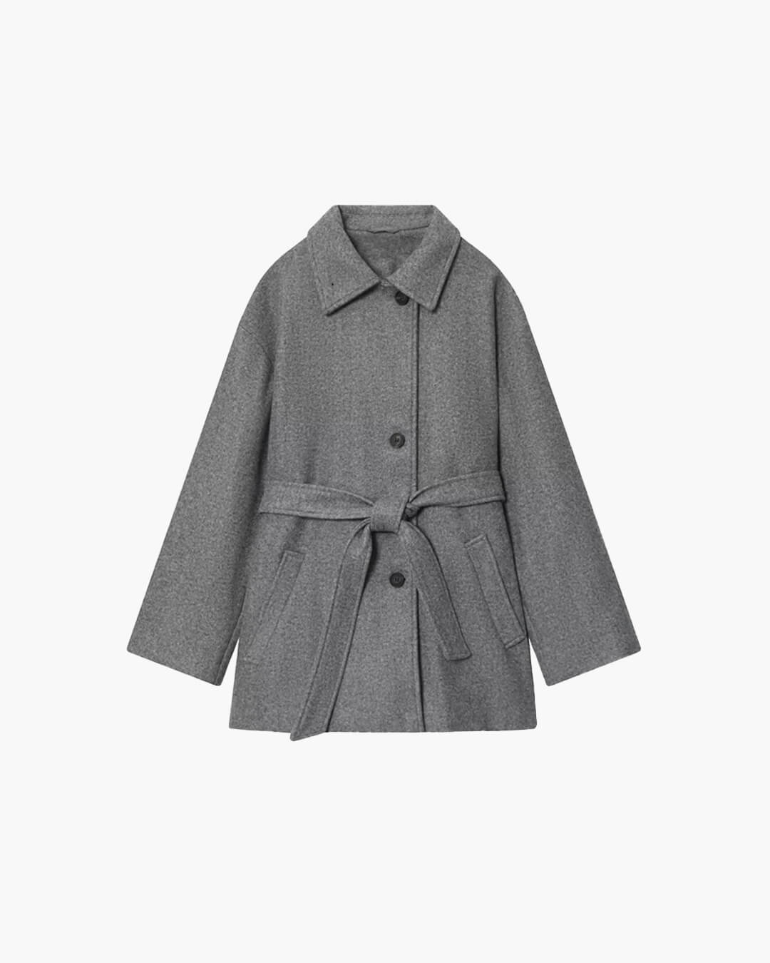 Cappotto in ecolana con cintura Felly