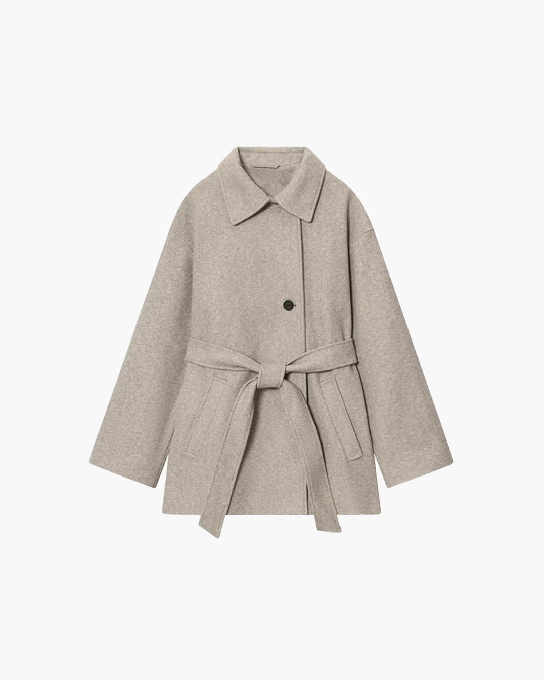 Cappotto in ecolana con cintura Felly