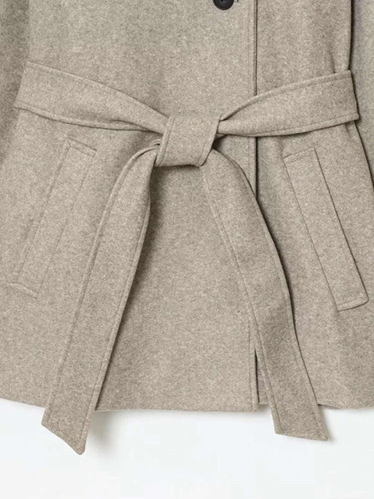Cappotto in ecolana con cintura Felly