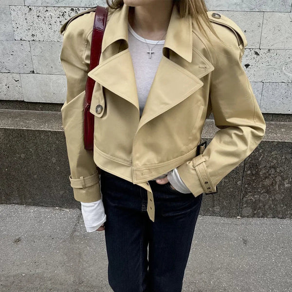 Giacca trench corta Fern color cachi