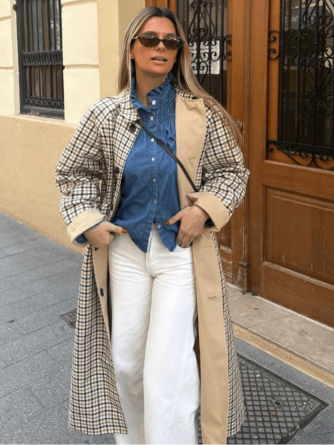 Cappotto lungo reversibile a quadri Florence