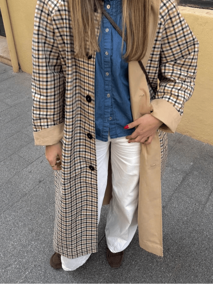 Cappotto lungo reversibile a quadri Florence