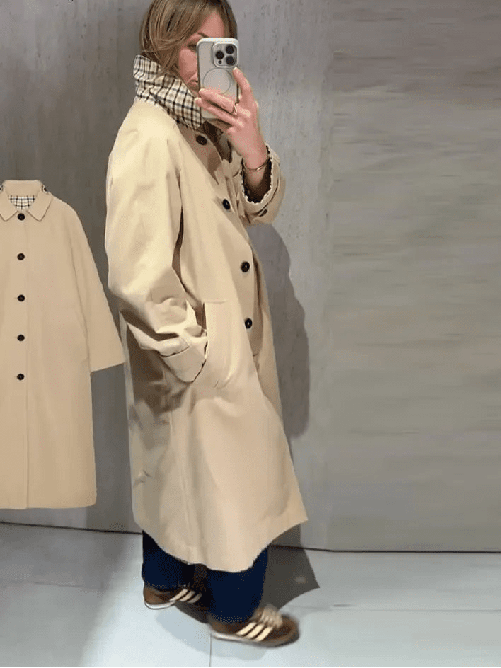 Cappotto lungo reversibile a quadri Florence
