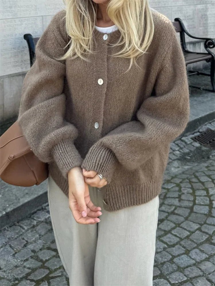 Cardigan in maglia pelosa Freya