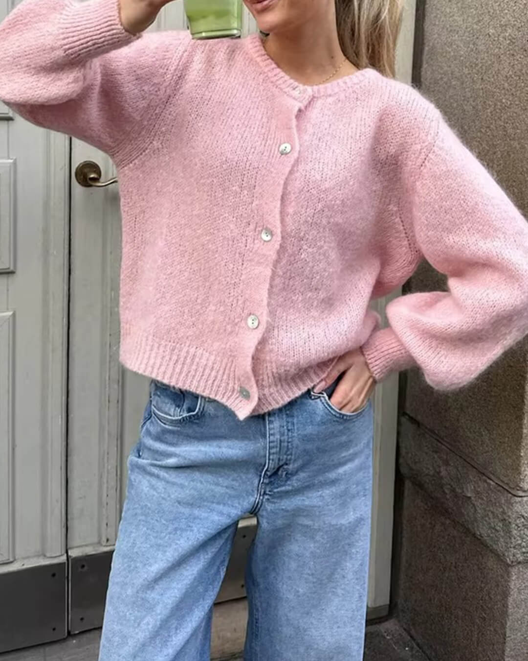 Cardigan in maglia pelosa Freya