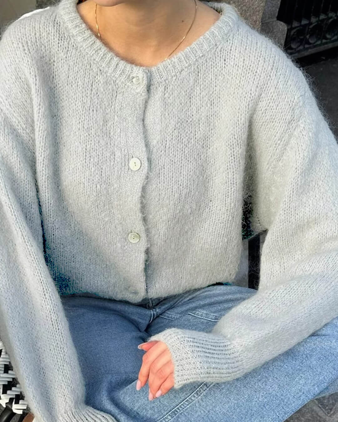 Cardigan in maglia pelosa Freya