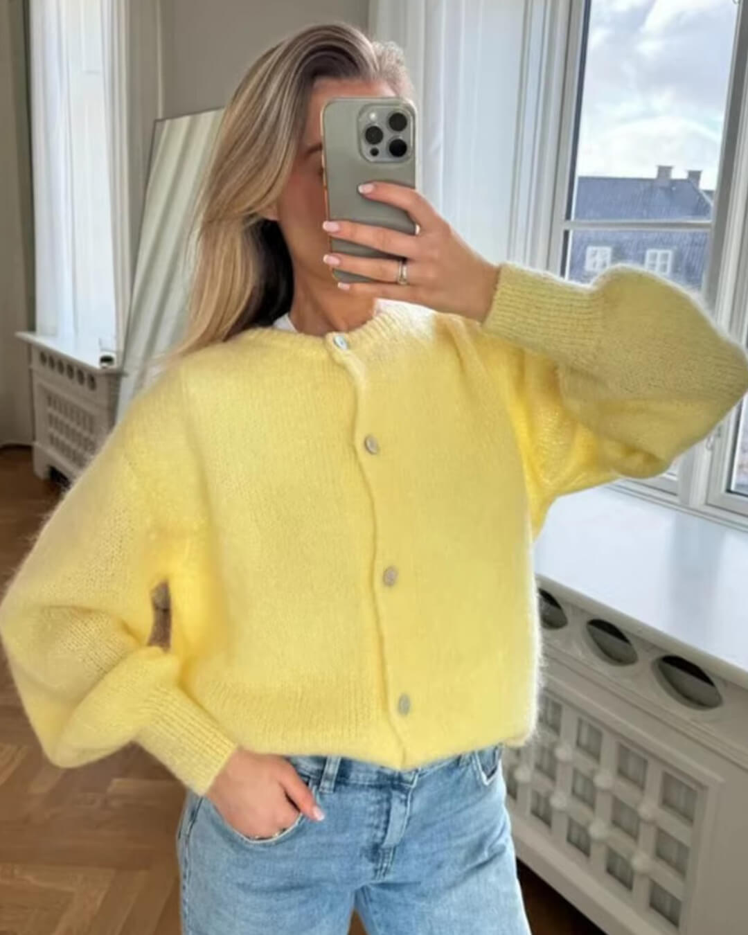 Cardigan in maglia pelosa Freya