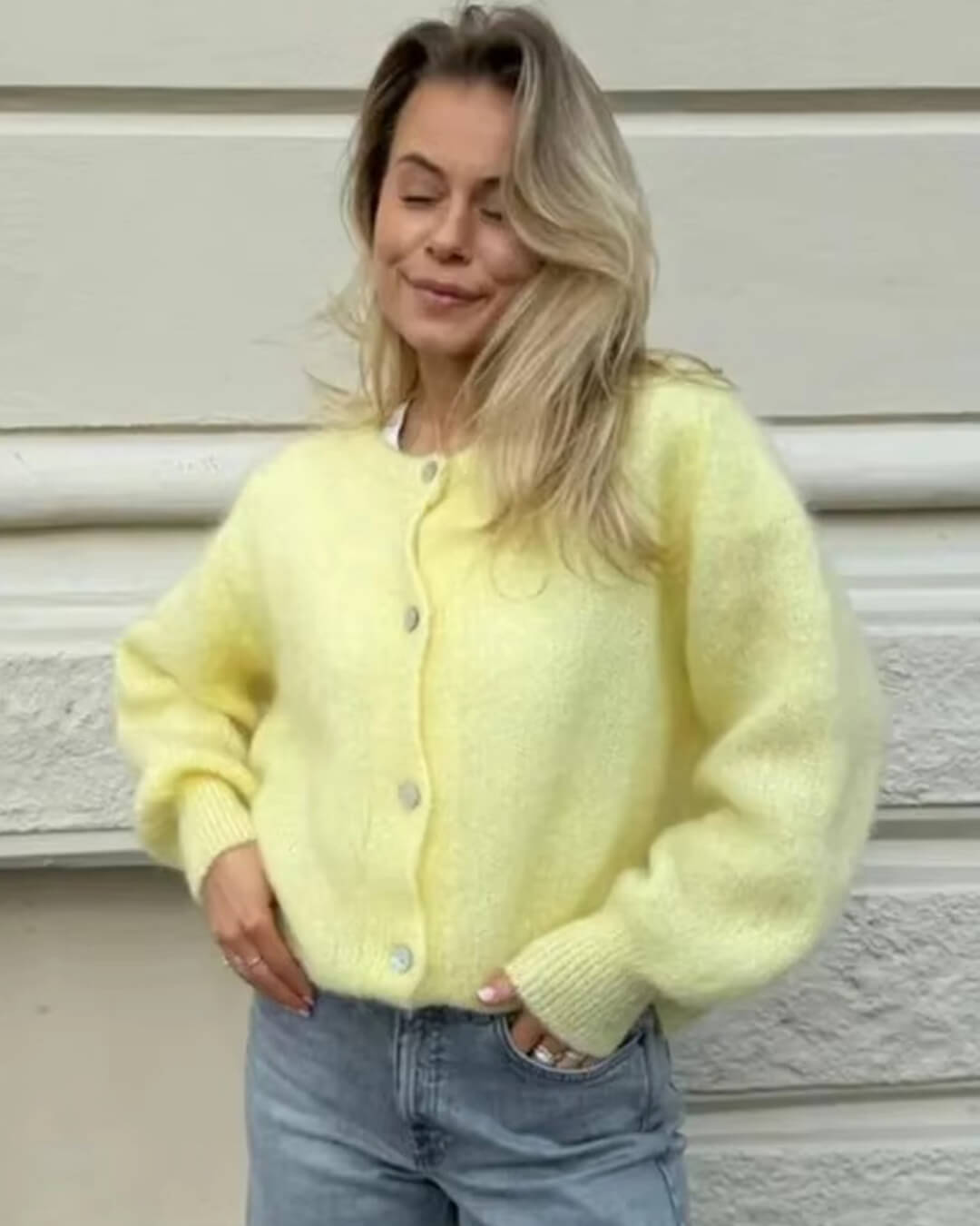 Cardigan in maglia pelosa Freya