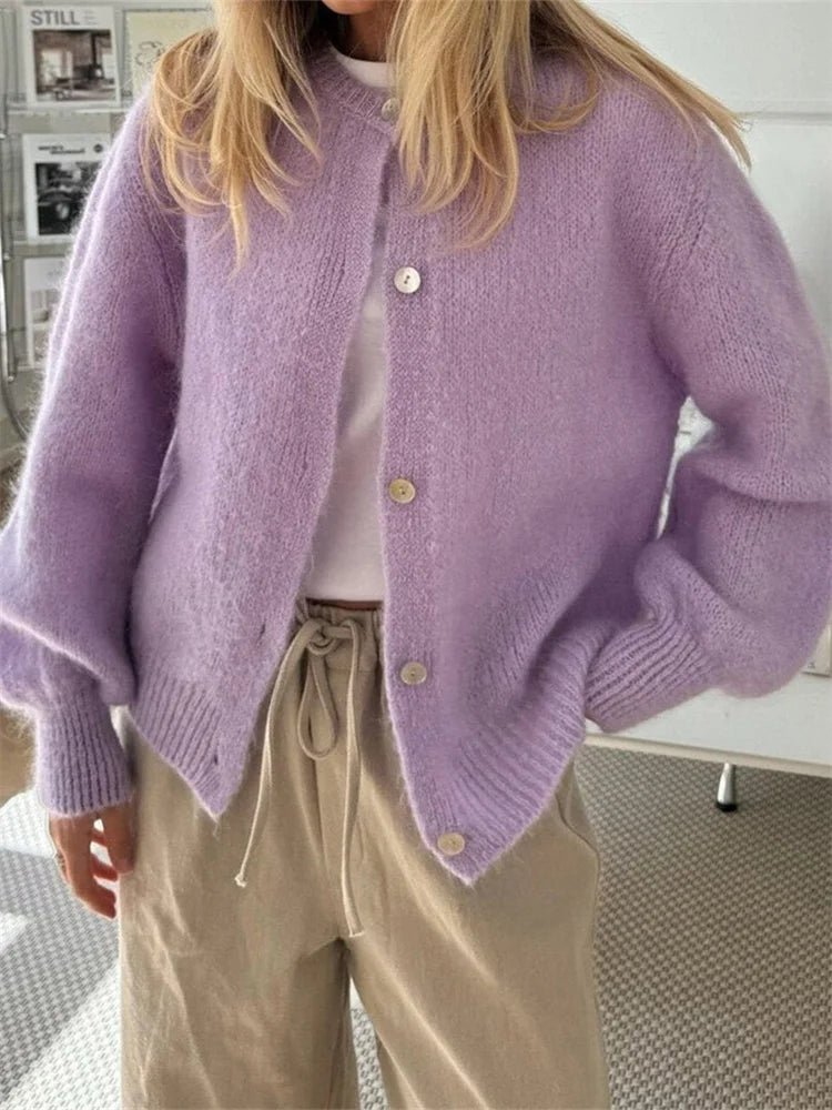 Cardigan in maglia pelosa Freya