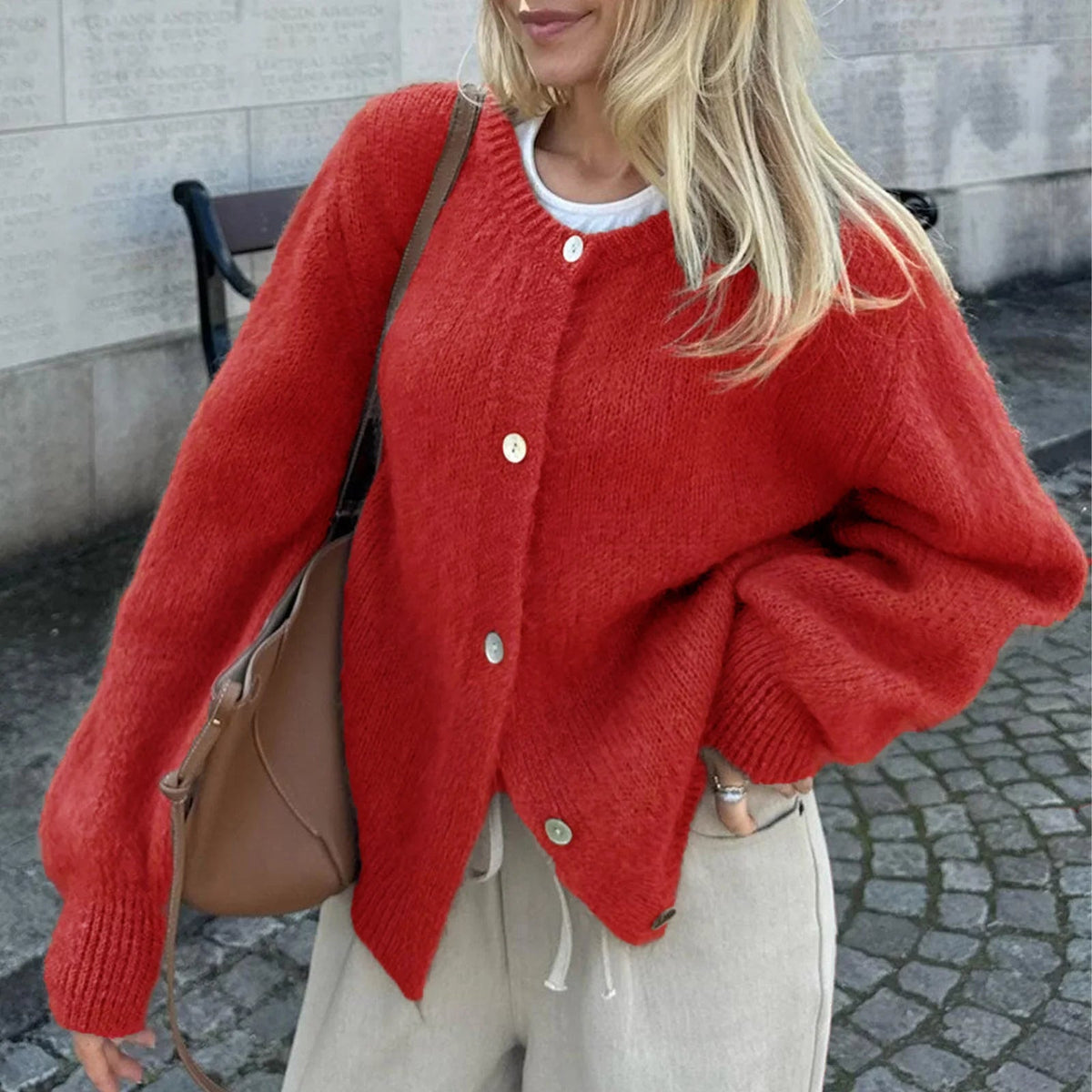 Cardigan in maglia pelosa Freya