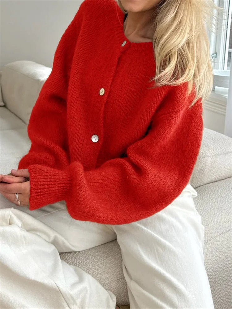 Cardigan in maglia pelosa Freya