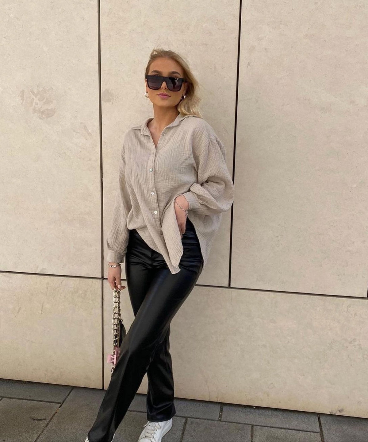 Blusa oversize in mussola Freya