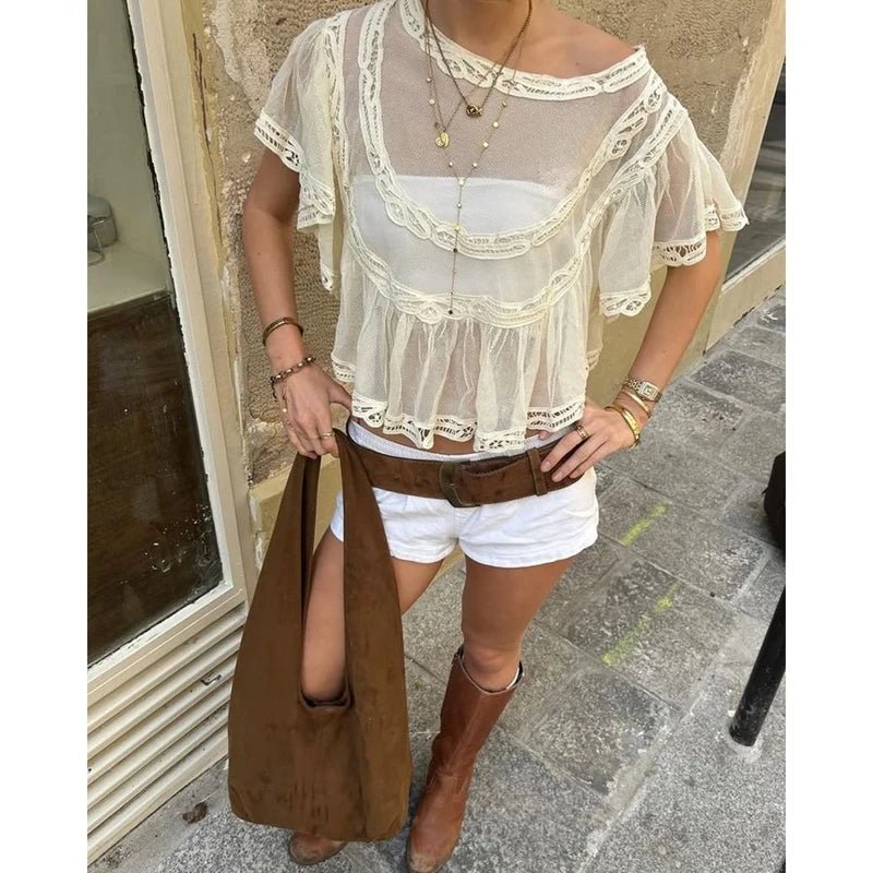 Camicetta Genevra in chiffon trasparente
