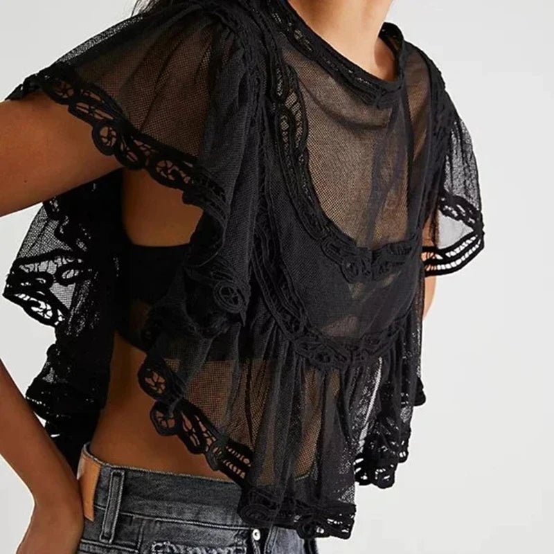 Camicetta Genevra in chiffon trasparente